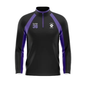 Full Dye Sub Quarter Zip Pullover Woven Microfiber Warmup Jacket - Long Sleeve - Womens