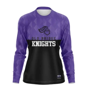 Full Dye Sub Workout Shirts - Varsity Pattern - Long Sleeves - Womens/Youth Girls