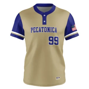 Sublimated Tackle Twill Pro Line 2 Button Baseball Jersey - with Sewn-on piping or braid - Adult/Youth  - Full Dye Sublimated body fabric