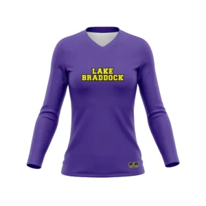 Full Dye Sub Workout Shirts - Varsity Pattern - Long Sleeves - Womens/Youth Girls
