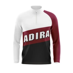 Full Dye Sub Quarter Zip Pullover Woven Microfiber Warmup Jacket - Long Sleeve - Womens