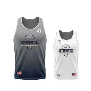 Full Dye Sub Sleeveless Lacrosse Jersey - Reversible Varsity Pullover Pattern - Double Ply - Adult/Youth