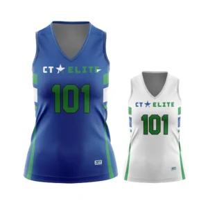 Full Dye Sub Sleeveless Lacrosse/Field Hockey Jersey - Reversible Racerback Varsity Pullover Pattern - Single Ply - Womens/Youth