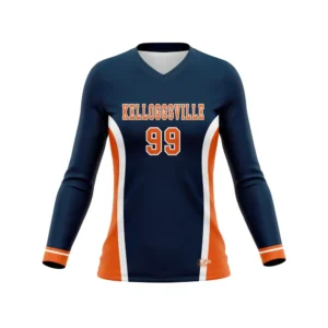 Full Dye Sub Workout Shirts - Varsity Pattern - Long Sleeves - Womens/Youth Girls