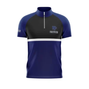 Full Dye Sub Batting Jacket - Quarter Zip Pullover - Short Sleeve - Sideseam zipper opening - Unlined - Womens/Youth