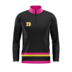 Full Dye Sub Quarter Zip Pullover Woven Microfiber Warmup Jacket - Long Sleeve - Womens