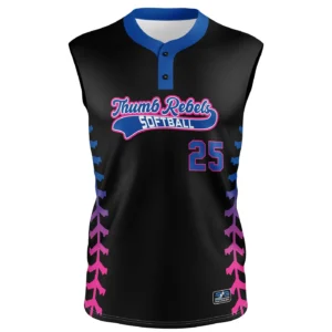 Full Dye Sub Fastpitch Two Button Jersey - Pro-Line Pattern - Sleeveless - Womens/Youth