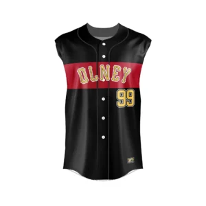 Full Dye Sub Baseball/Softball Faux Full Button Sleeveless Jersey - Varsity Pattern - Adult/Youth