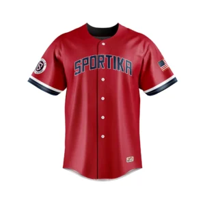 Full Dye Sub Baseball/Softball Faux Full Button Short Sleeve Jersey - Varsity Pattern - Adult/Youth