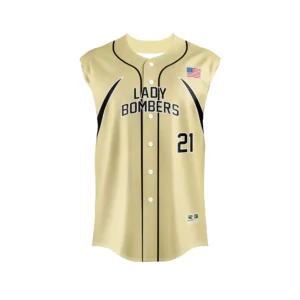 Full Dye Sub Fastpitch Full Button Sleeveless Jersey - Varsity Pattern - Womens/Youth