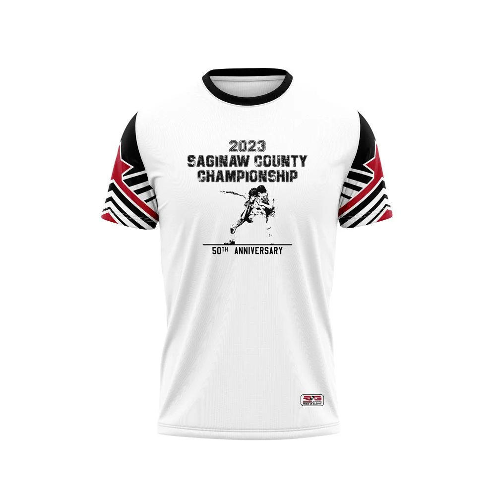 Full Dye Sub Workout Shirts - Varsity Pattern - Short Sleeves - Adult/Youth - Image 3
